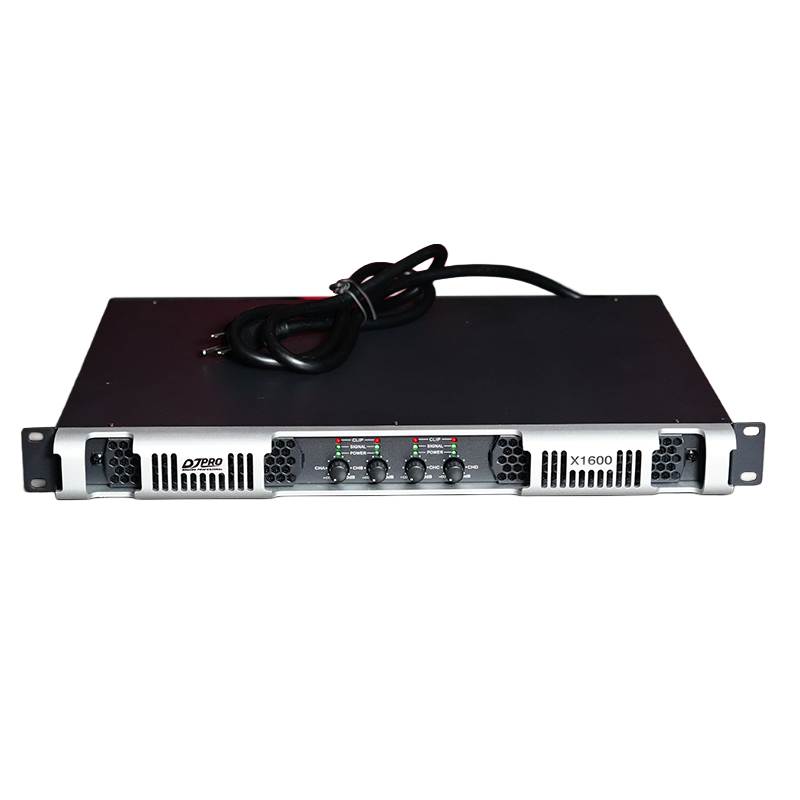 DjPro X 1600 - amplificador 4 canales clase D 1.200W RMS por canal, panel frontal